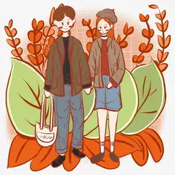  手绘卡通时尚浪漫情侣文艺清新小插画图片素材其他格式下载动漫人物大全