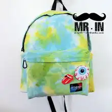 原宿风小清新蓝绿色扎染渐变软妹双肩包情侣女包休闲背包旅行书包 原宿风小清新蓝绿色扎染渐变软妹双肩包情侣女包休闲背包旅行书包