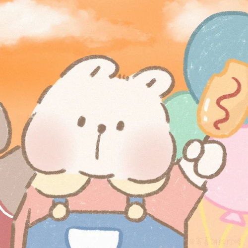  兔熊系列情侣头像三