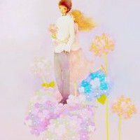 冷酷情侣头像手绘插画