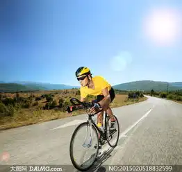 户外公路上的自行车手摄影高清图片 户外公路上的自行车手摄影高清图片