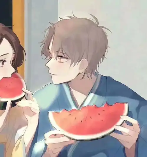  动漫情侣头像自从遇见你人生苦短甜长