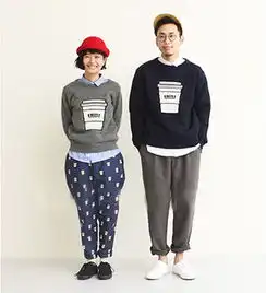  韩国爆款图案情侣款春秋款圆领长袖针织套头衫情侣装批发d37
