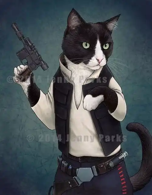  插画猫咪的cosplay浑身都是戏