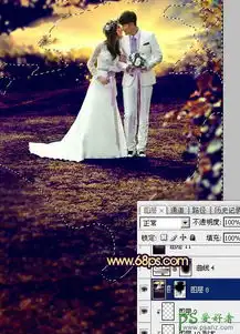  ps唯美婚片调色教程给泛白的情侣婚纱照调出唯美的霞光色彩14
