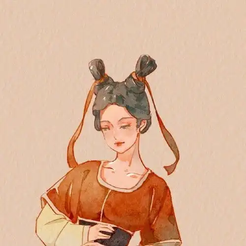  头像古风插画女生头像
