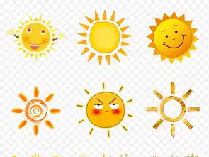  卡通手绘线条可爱太阳表情笑脸海报素材背景图片