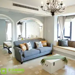  二居简约田园收纳简美蓝色清新旧房改造客厅装修效果图片装修美图新浪装修家居网看图装修