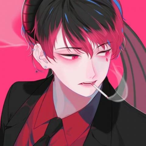  二次元高冷侧脸男头像