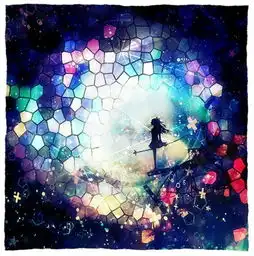 情侣头像紫色天空星空情