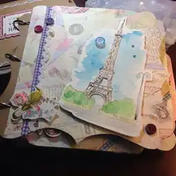  手绘旅行相簿手工贺卡,手工相册,q版人堆糖,美好生活研究所