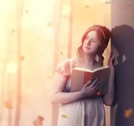  photoshop合成在树林下看书的美女梦幻场景