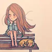 韩国头像插画女孩微信头像图片大全