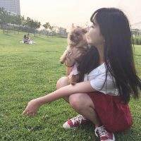 情侣头像绿色草坪一男一