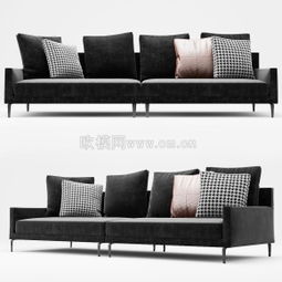  现代布艺双人沙发3d模型