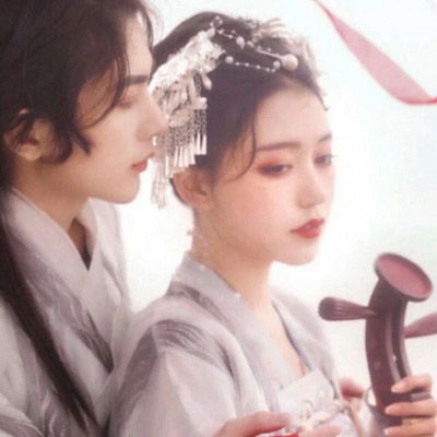  古风情侣头像一人一张真人淡雅唯美姑娘好容貌