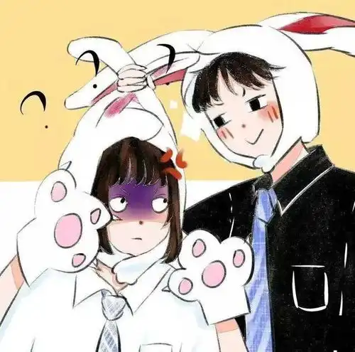  超甜卡通情侣头像一左一右动漫情侣头像一男一女