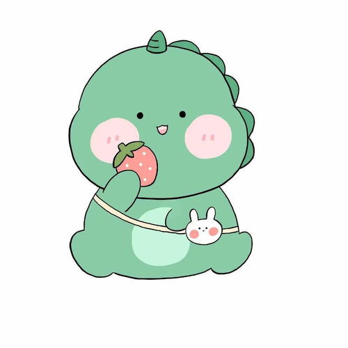 恐龙情侣头像一绿一粉一