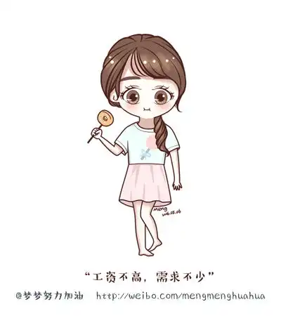  插画漫画手绘梦梦努力加油头像壁纸卡通q版欢乐颂梦梦插画