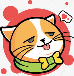  矢量可爱猫咪吐舌卡通手绘头像素材图片免费下载千库网