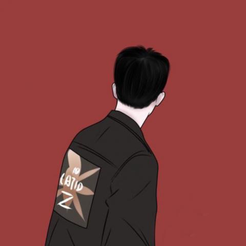  红底情侣头像一男一女动漫快手专用清晰头像尺寸480x480图