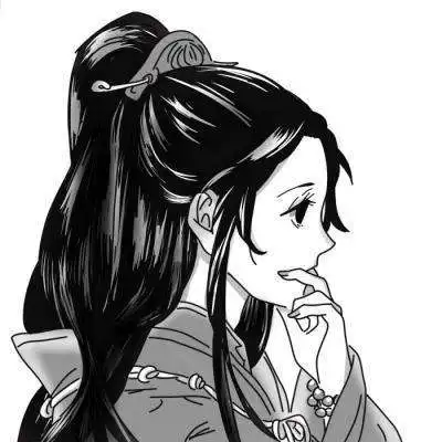 古风情侣黑头像少女漫画