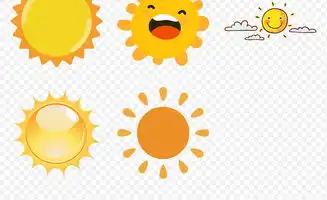  卡通手绘线条可爱太阳表情笑脸海报素材背景图片png