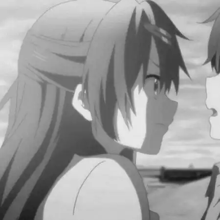 黑白动漫情侣头像思念无声爱你真心  黑白动漫情侣头像思念无声爱你真心