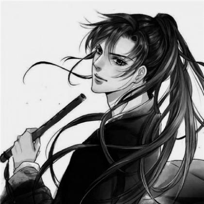卡通黑白情侣头像古风