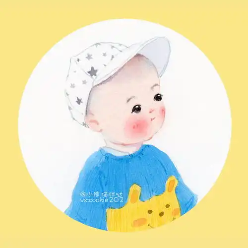  水彩人物水彩教程小孩头像水彩宝宝画像