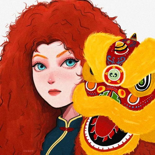  当迪士尼公主换上了喜庆装束,爱丽儿烈焰红唇,乐佩双马尾很可爱