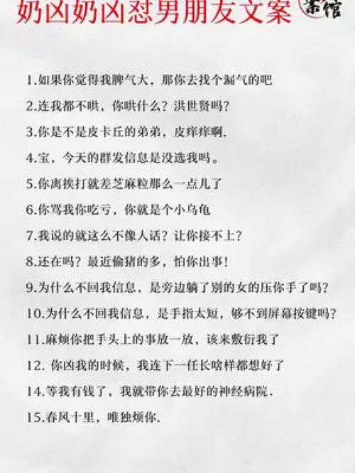  奶凶奶凶怼男朋友专用文学怼人情侣日常