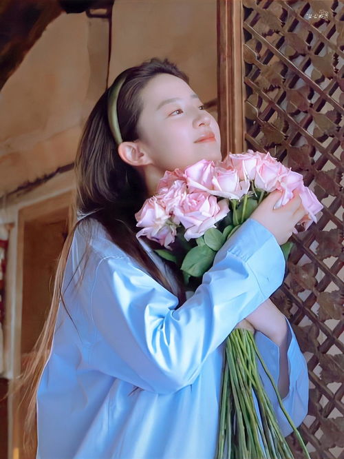 手捧玫瑰花的美女情侣头