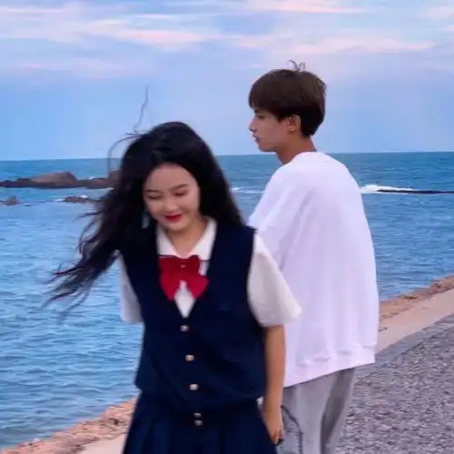  蓝色系情侣头像