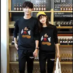 男秋季2019新款女装时尚休闲情侣套装韩版修身 男秋季2019新款女装时尚休闲情侣套装韩版修身