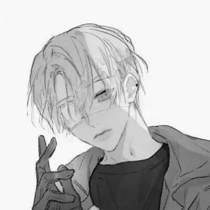  好看黑白卡通头像男生,如梦般清醒只是有晚了