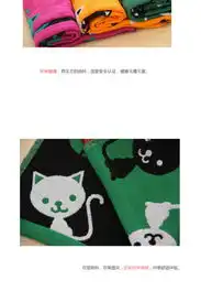  韩国可爱情侣猫吃鱼毛巾超柔吸水舒适纯棉小方巾卡通洗脸面巾批发