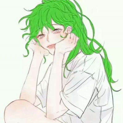  二次元绿色头发少女原谅绿动漫头像图片