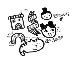  9张生活用品黑白手帐简笔画素材