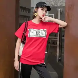  恶搞美元港风短袖t恤男明星同款衣服夏季潮牌嘻哈原宿学生情侣装一件代发