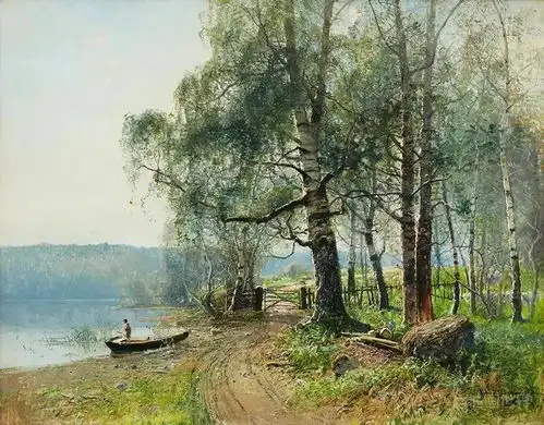  光影下的田园诗,北欧自然风景油画