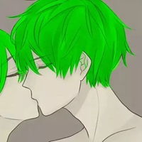 情侣头像绿色短发动漫