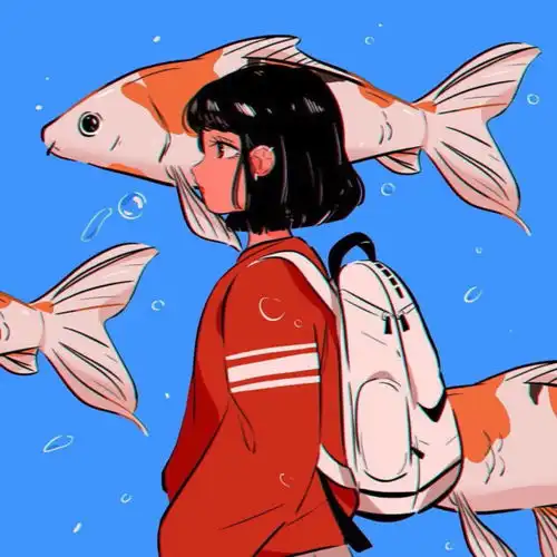 情侣头像复古小众插画师