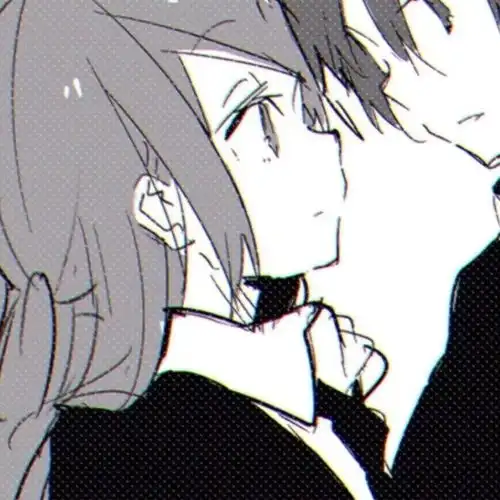  黑白动漫情侣头像风这么大,一定是想把我吹进你的怀里