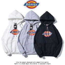  潮牌迪克斯dickies男女连帽卫衣加绒韩版宽松学生情侣ins大码外套,一品好特惠
