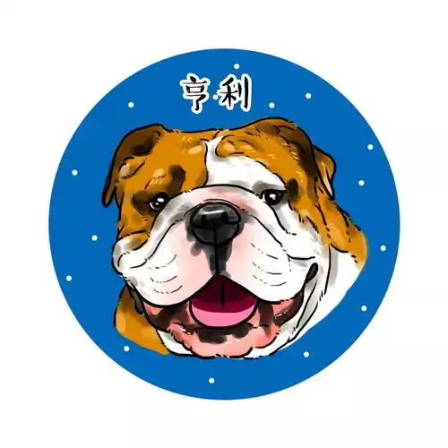  宠物斗牛犬可爱卡通漫画头像,你来嗮我来画