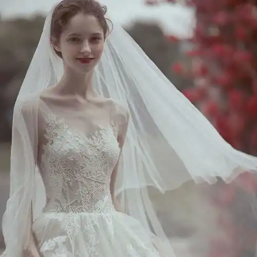  头像美到炸的婚纱女头