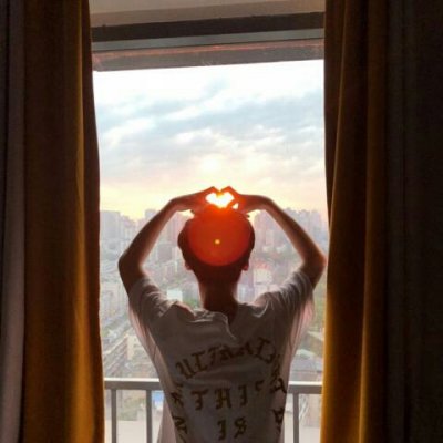  落日夕阳情侣头像