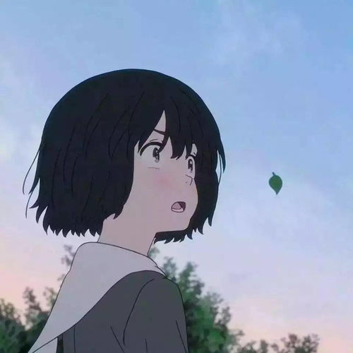 情侣头像绿色草地一对卡通闺蜜