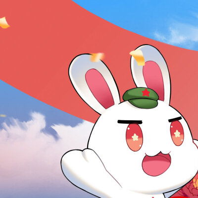 兔子跳伞情侣头像